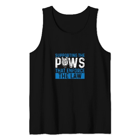 K9 Police Officer Supporting The Paws K9 Police Dog Tank Tops