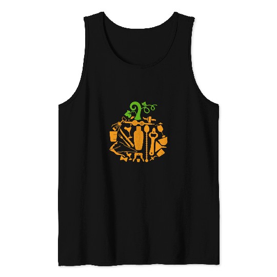 Bartender Job Tools Pumpkin Shape Pumpkin Bartender Halloween Tank Tops