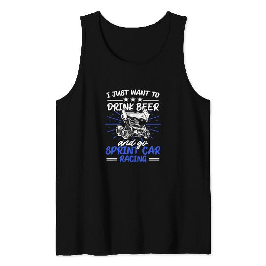 Beer Fun Sprint Car Racing Drink Beer Race Track Racer 20 Tank Tops