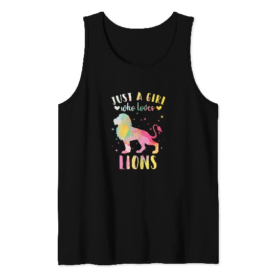 Lion Pet Just a Girl Who Loves Lions Watercolor Lion Women 059 Tank Tops