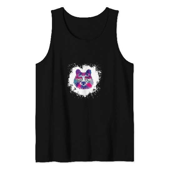 Bear Pet Mama Bear Bleached Tank Tops