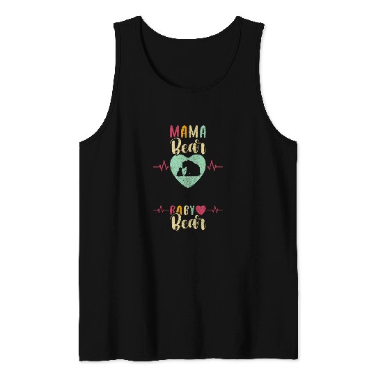 Bear Pet Mama Bear Baby Bear Expecting Mom Pregnancy Reveal Tank Tops