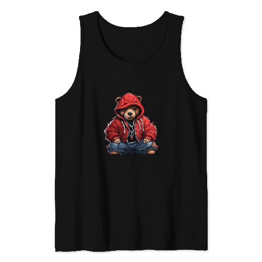 Bear Pet East Coast Gangsta Teddy Bear Apparel Urban Streetwear Tank Tops