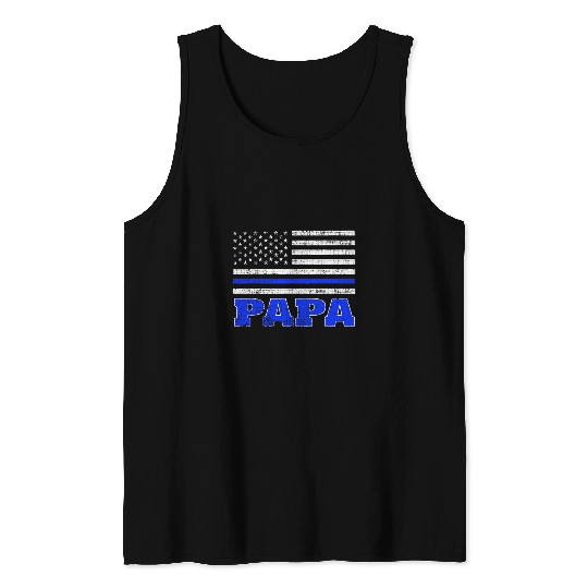 Police Job Papa Policemen Cop Law Enforcement Officer Tank Tops
