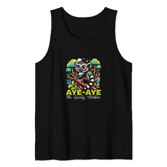 Lemur Pet Aye Aye Face Ayeaye Nocturnal Lemur Wildlife Animal 15 Tank Tops