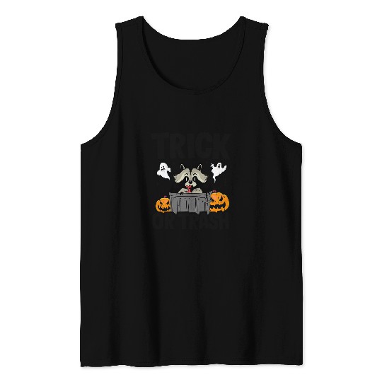 Raccoon Pet Trick Or Trash Racoon Raccoon Halloween 3 Tank Tops
