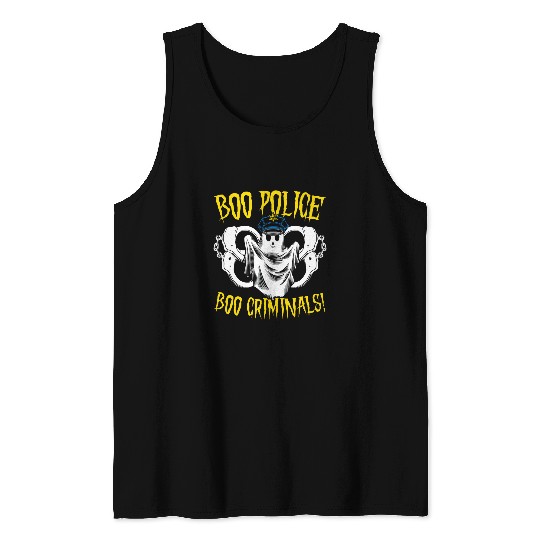 Boo Police Boo Criminals Scary Policeman Spooky Halloween Tank Tops