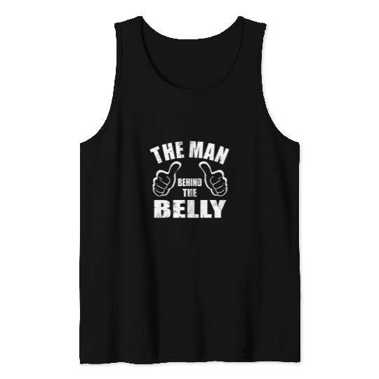 Beer Fun The Man Behind The Belly Funny Summer BBQ Party Beer Belly Tank Tops