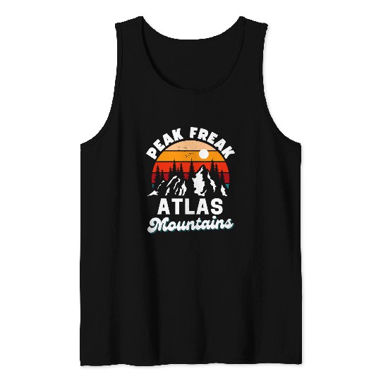 Atlas Mountains Peak Freak Funny Retro Outdoor Nature Tank Tops