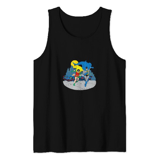 Batman And Robin Midnight Gotham Retro vintages Comic Run Tank Tops