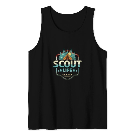 Scout Job Life Scouting Lovers Hiking Happy Camping camper Tank Tops