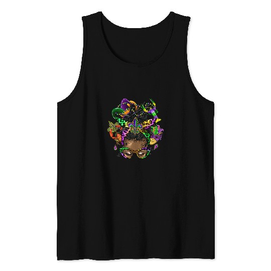 Black Women African American Funny Mardi Gras Festival Tank Tops