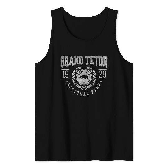 Grand Teton Grizzly Bear National Park Wyoming Nature Hiking Tank Tops