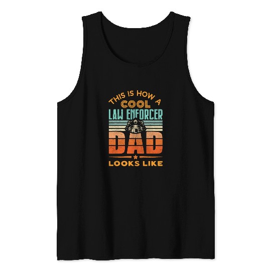 bests Patrol Officer Dad Law Enforcement Police Officer Dad 1 Tank Tops