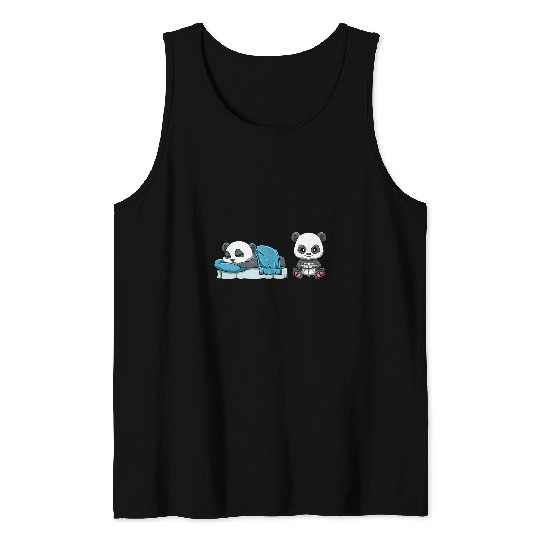 Panda Pet Sleep Game Repeat Panda Panda Gamer Gaming Video Games Tank Tops