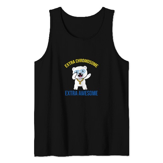 Bear Pet Extra Chromosome Extra Awesome Bear Down Syndromes Awareness Tank Tops