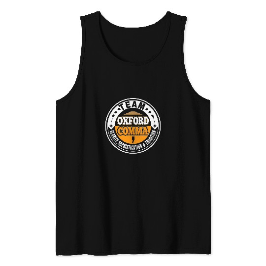 Grammar Police Team Oxford Comma Grammar Book Lovers Design Tank Tops