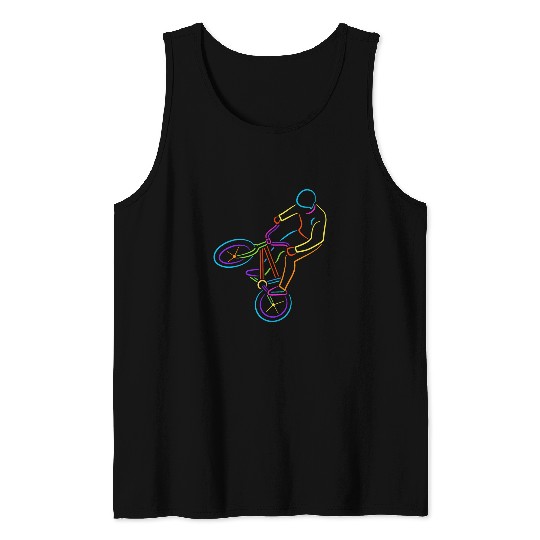 BMX Cyclist Tricks Men Boys Kids BMX Bike Tank Tops
