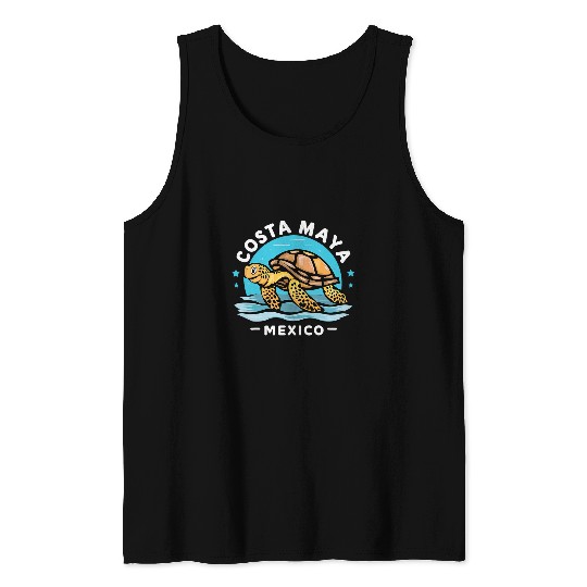 Turtle Pet Costa Maya Mexico Turtle Vacation Souvenir Beach 2 Tank Tops