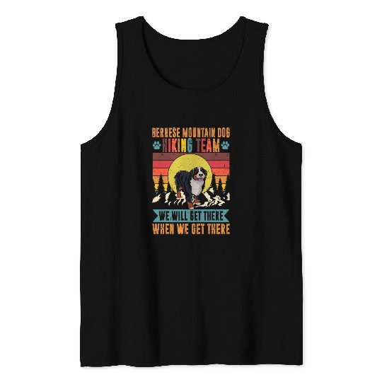 Bernese Mountain Dog Hiking Team Funny Dog Lovers Tank Tops