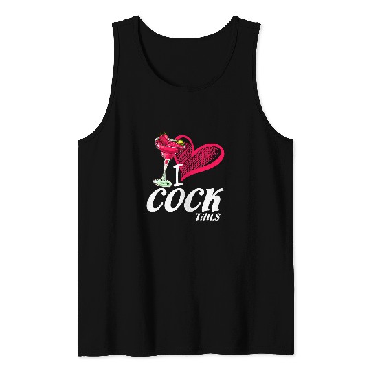 Wines Fun Funny I Love Cocktails Drinking Pun Design Tee Wines Lovers Tank Tops