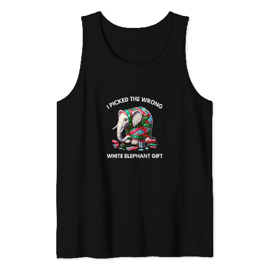 Elephant Pet Funny White Elephant Gift Wrapped Elephant Dumb Gift 7 Tank Tops