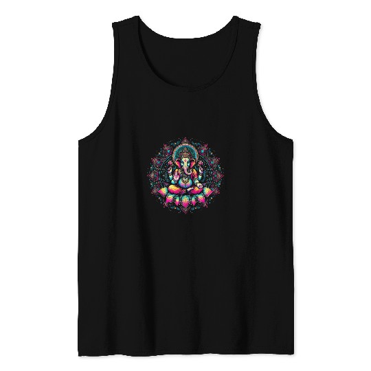 Elephant Pet Ganesh Symbol Yoga Hindu Elephant God Ganesha Puja 23 Tank Tops