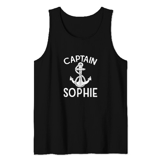 Captain Sophie Anchor Boating Yacht Boat Ship Tank Tops