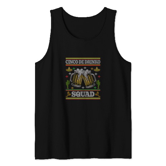 Beer Fun Cinco de Drinko Squad Ugly Cinco De Mayo Funny Beer Tank Tops