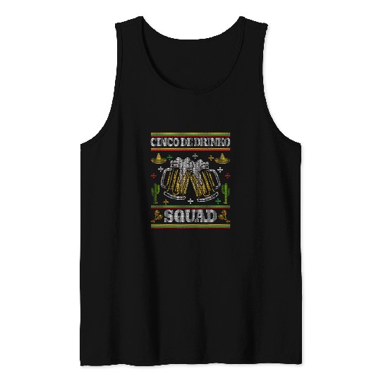 Beer Fun Cinco de Drinko Squad Ugly Cinco De Mayo Funny Beer Tank Tops