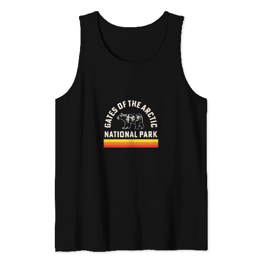 Bear Pet Gates of the Arctic Souvenir Bear Retro vintages Stripes Tank Tops