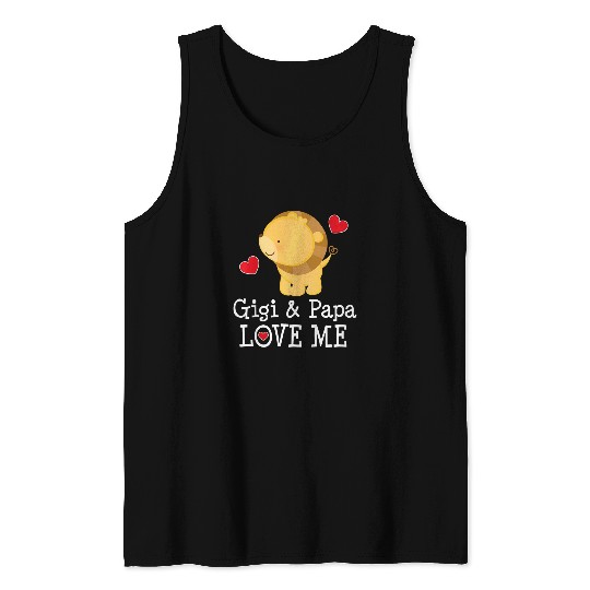 Lion Pet Kids Gigi and Papa Love Me Grandson Lion Tank Tops
