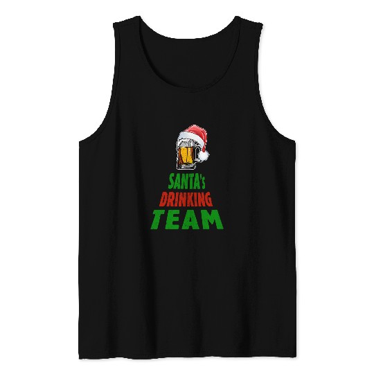 Beer Fun Beer Lover Funny Christmas Team Santa Vintage Tank Tops
