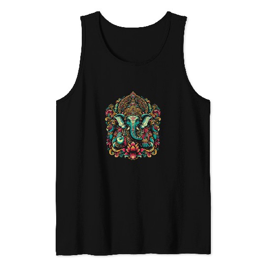 Elephant Pet Ganesh Symbol Yoga Hindu Elephant God Ganesha Puja 28 8 Tank Tops