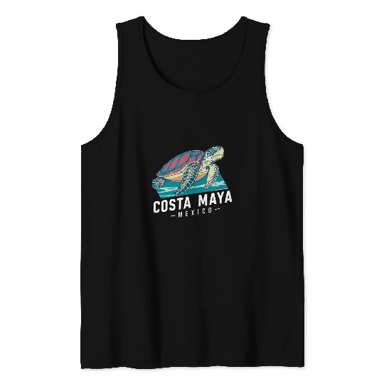 Turtle Pet Costa Maya Mexico Turtle Vacation Souvenir Beach 3 Tank Tops