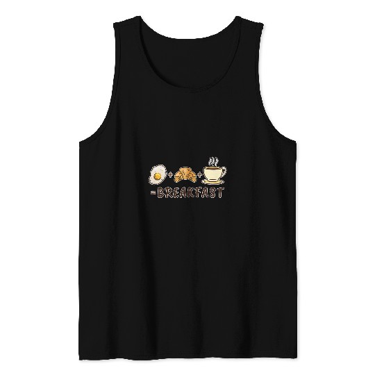 Coffee Fun Eggs Croissant And Coffee Breakfast Breakfast 1 Tank Tops