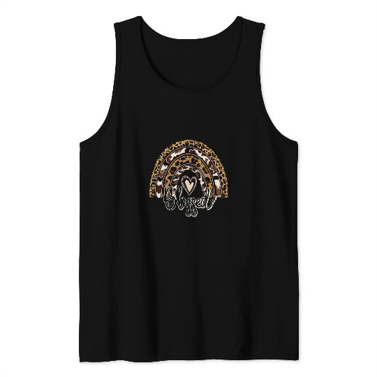 blessed leopard rainbow 2christian easter day religious Tank Tops