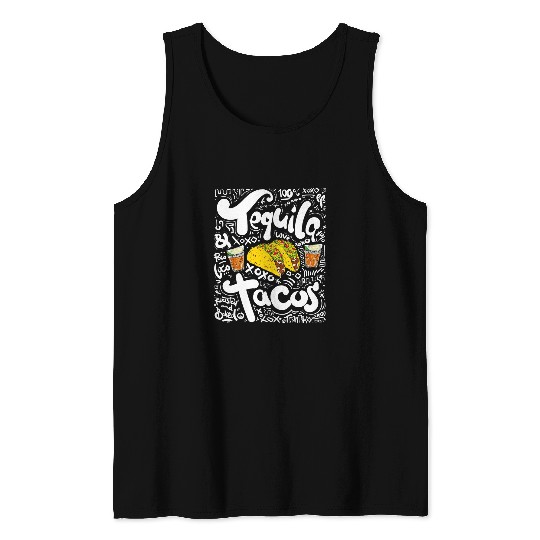 Wines Fun Tequila n Tacos Fiesta cool party art Cinco de Mayo Tank Tops