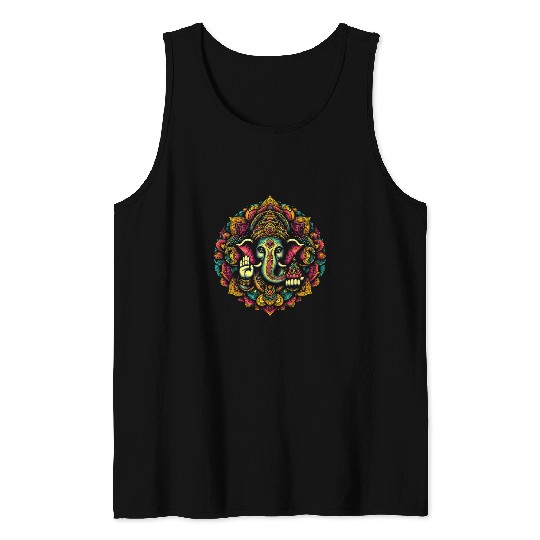 Elephant Pet Ganesh Symbol Yoga Hindu Elephant God Ganesha Puja 54 Tank Tops