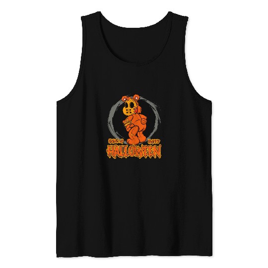 Bear Pet Evil Teddy Bear Trick or Treat Scary Happy Halloween Tank Tops