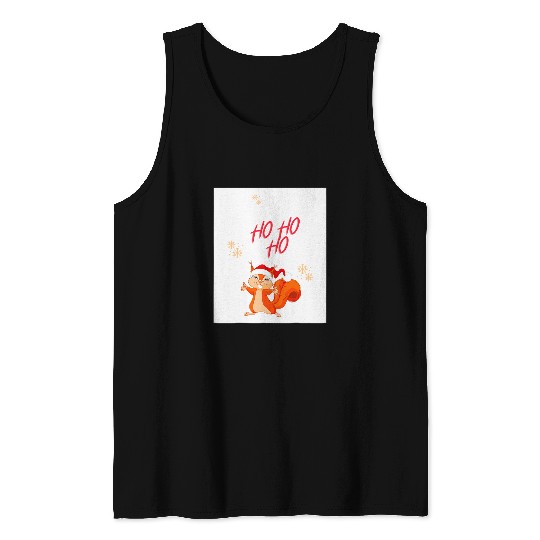 Squirrel Pet Cute Christmas Squirrel Tank Tops