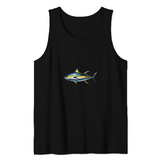 Fishing Lover Fish Graphic Design Yellowfin Tuna Tank Tops