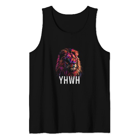 Lion Pet Hebrew Israelite Lion Of Judah Tribe YHWH Jew Jewish Yah 13 Tank Tops