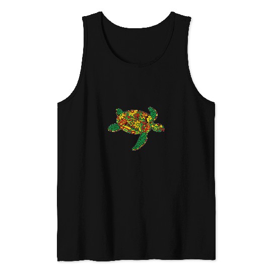 Turtle Pet African Abstract Turtle Black History Month Tank Tops