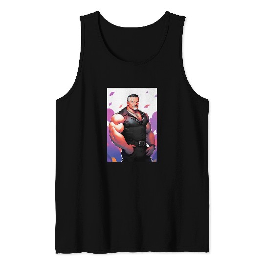 Bear Pet Gay Muscle Daddy Bear Art Pride Bear Brotherhood LGBTQ Tank Tops