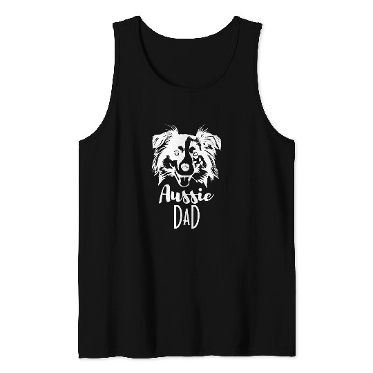 Aussie dad Australian shepherd fathers day Aussie father Tank Tops
