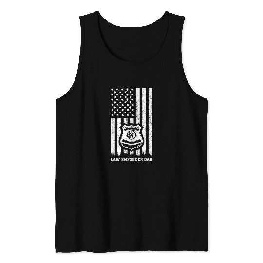 bests Patrol Officer Dad Law Enforcement Police Officer Dad Tank Tops