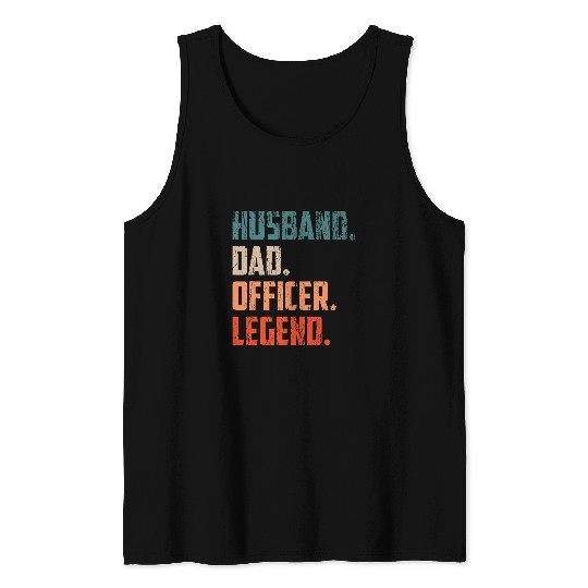 Husband Dad Officer Legend Law Enforcement Fathers Day 1 Tank Tops