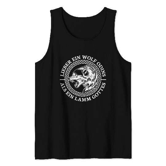 Dear a wolfs Odins As A Lamb of God Viking Tank Tops