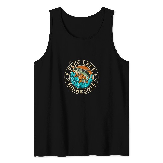 Deer Lake Minnesota Northern Fishing Resort Graphic Tank Tops